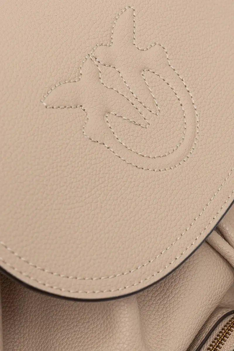 zaino in pelle donna colore beige con applicazione 104351 A29Q miniatura 5