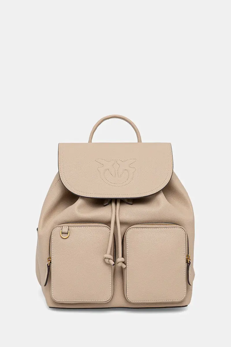 zaino in pelle donna colore beige con applicazione 104351 A29Q