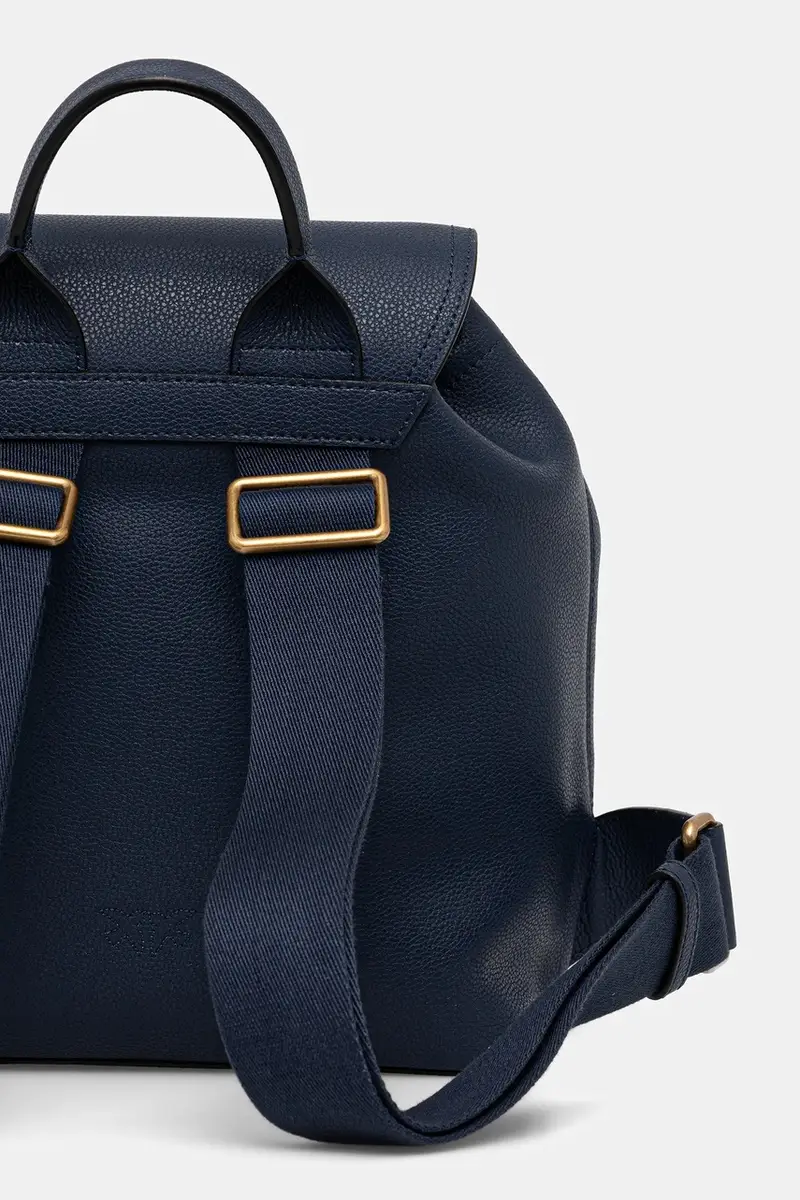 zaino in pelle donna colore blu con applicazione 104351 A29Q miniatura 3