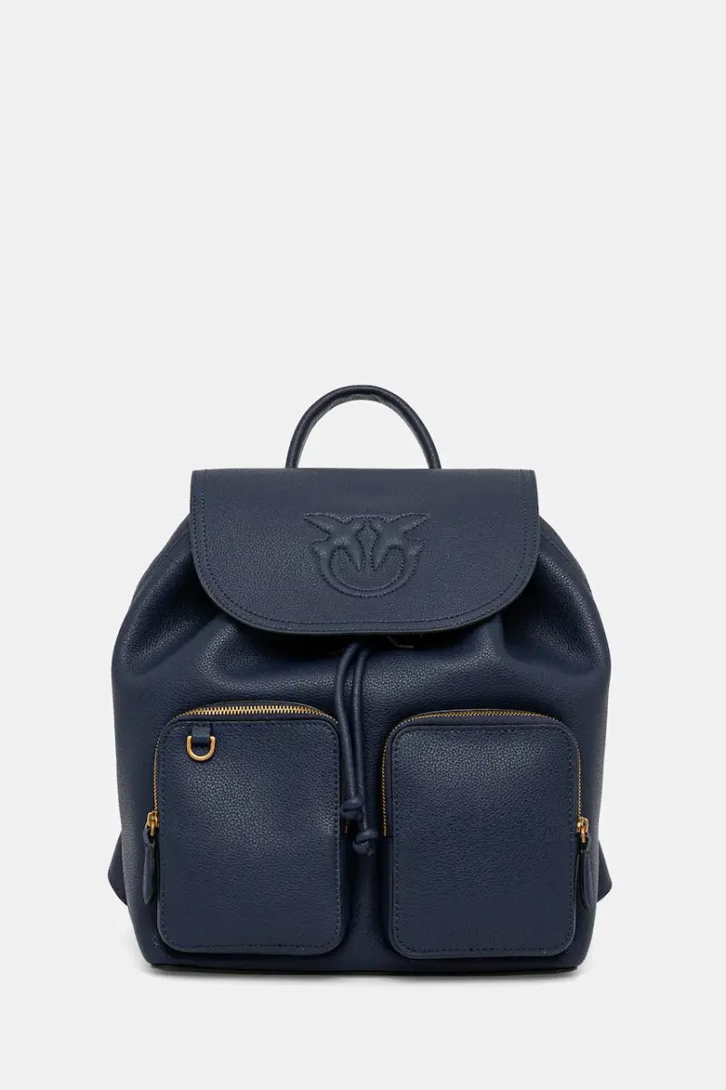 zaino in pelle donna colore blu con applicazione 104351 A29Q