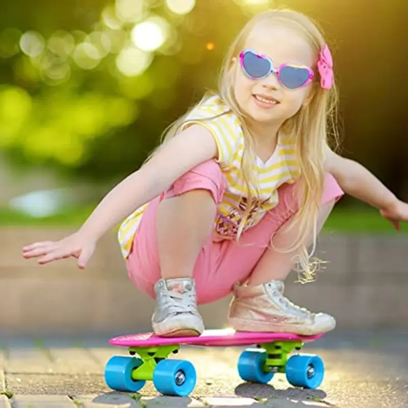 PinkSheep Occhiali da sole per ragazze, occhiali da sole polarizzati con custodia, unicorno ovale gatti cuore occhiali miniatura 3