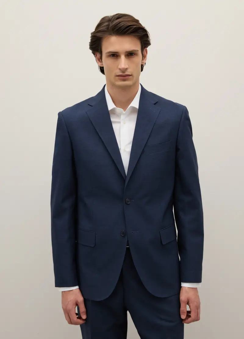 Abito Blu In Misto Viscosa Regular Fit, Uomo, Blu miniatura 2