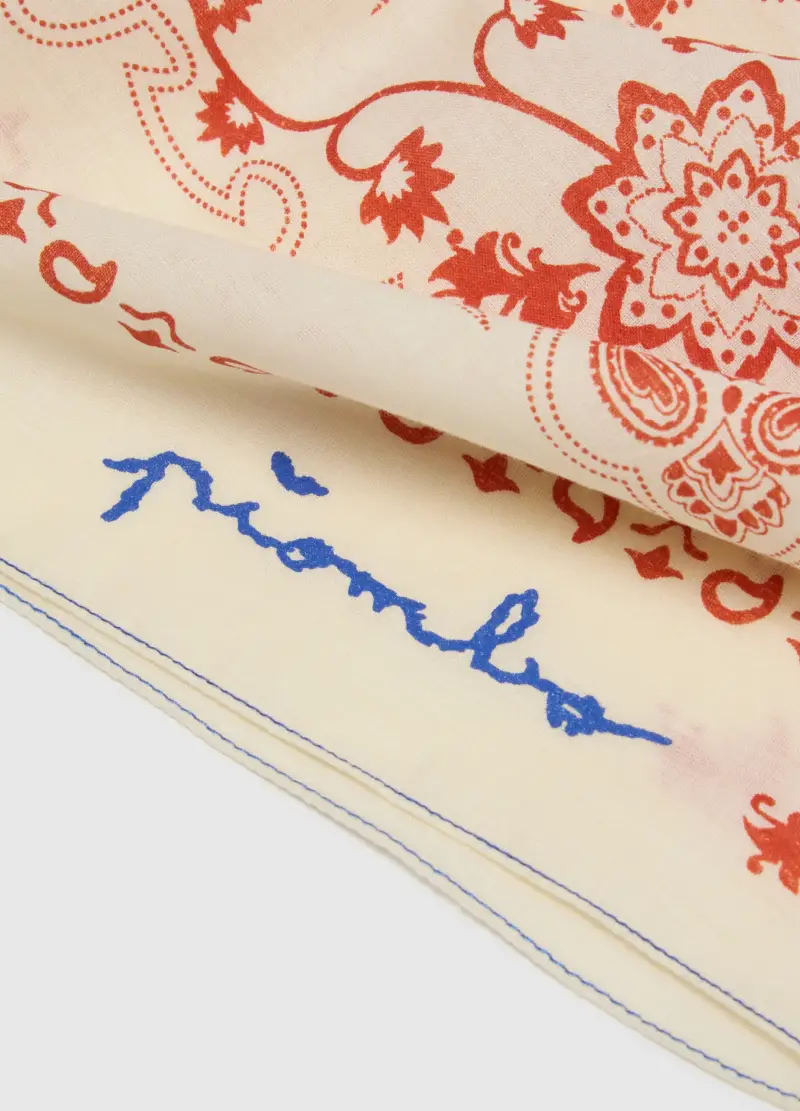 Bandana In Cotone E Lyocell Blu Regular Fit, Uomo, Multicolor miniatura 3