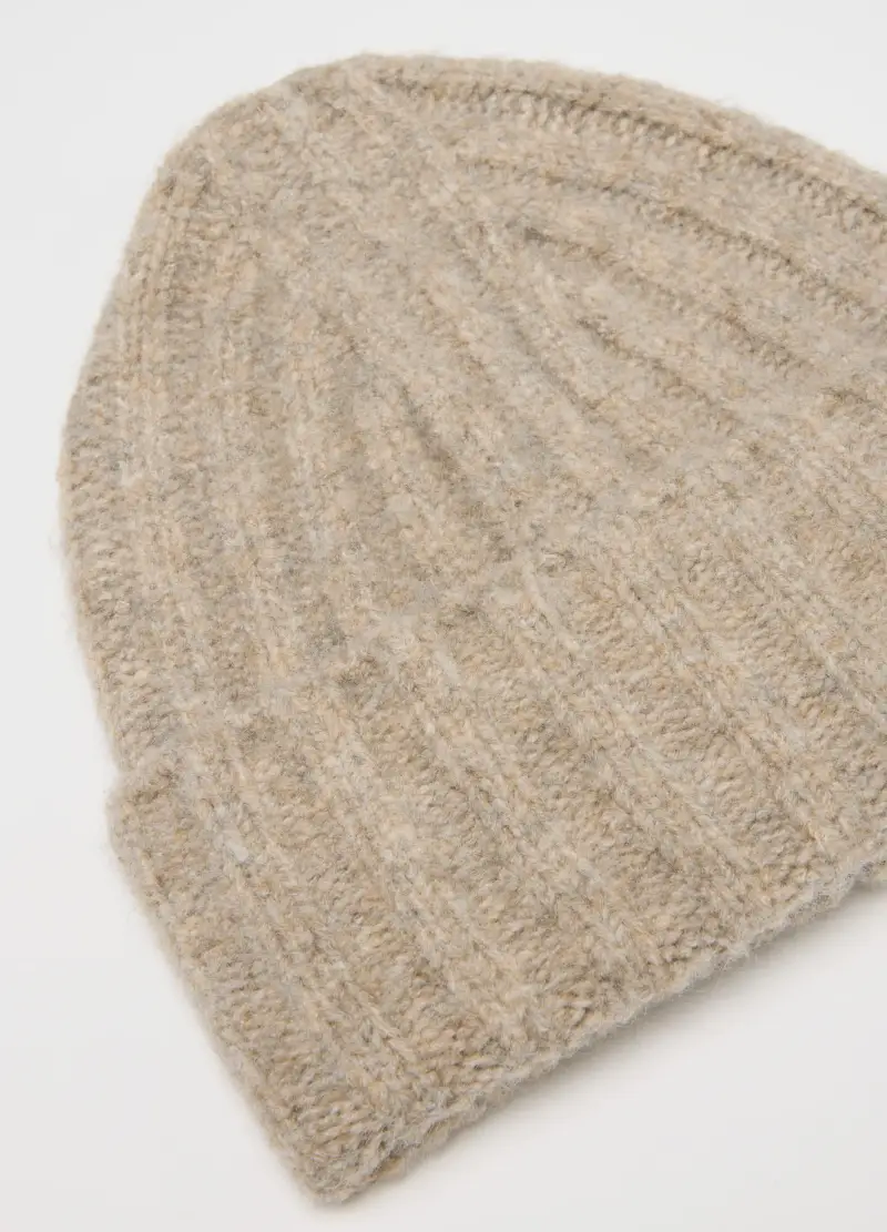 Berretto Beige In Misto Lana, Uomo, Beige miniatura 2