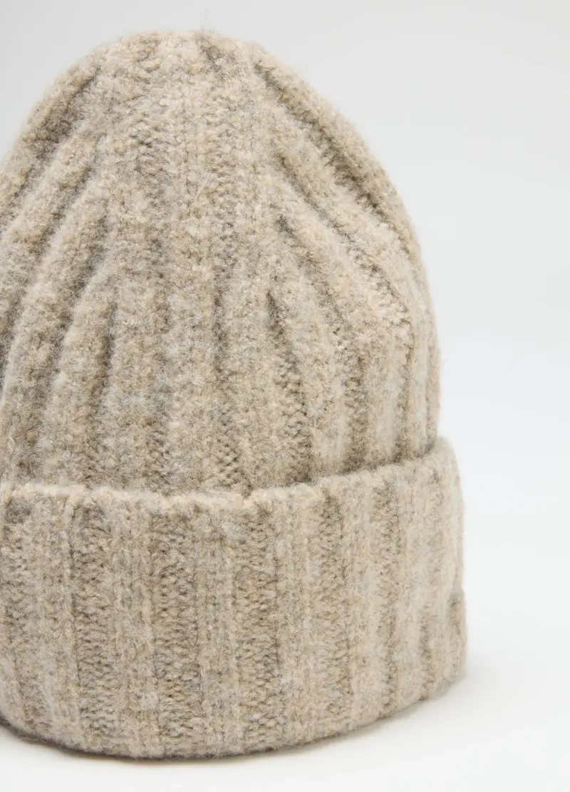 Berretto Beige In Misto Lana, Uomo, Beige miniatura 3