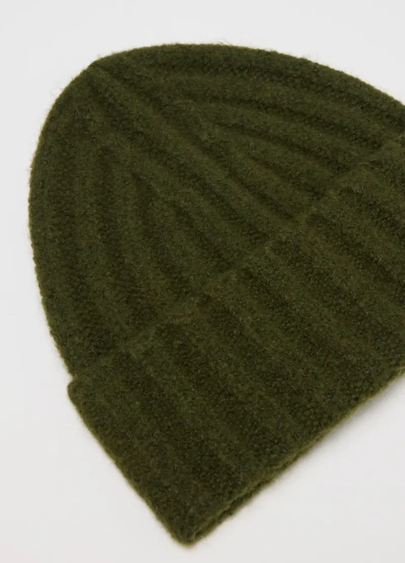 Berretto Verde In Misto Lana, Uomo, Verde miniatura 2