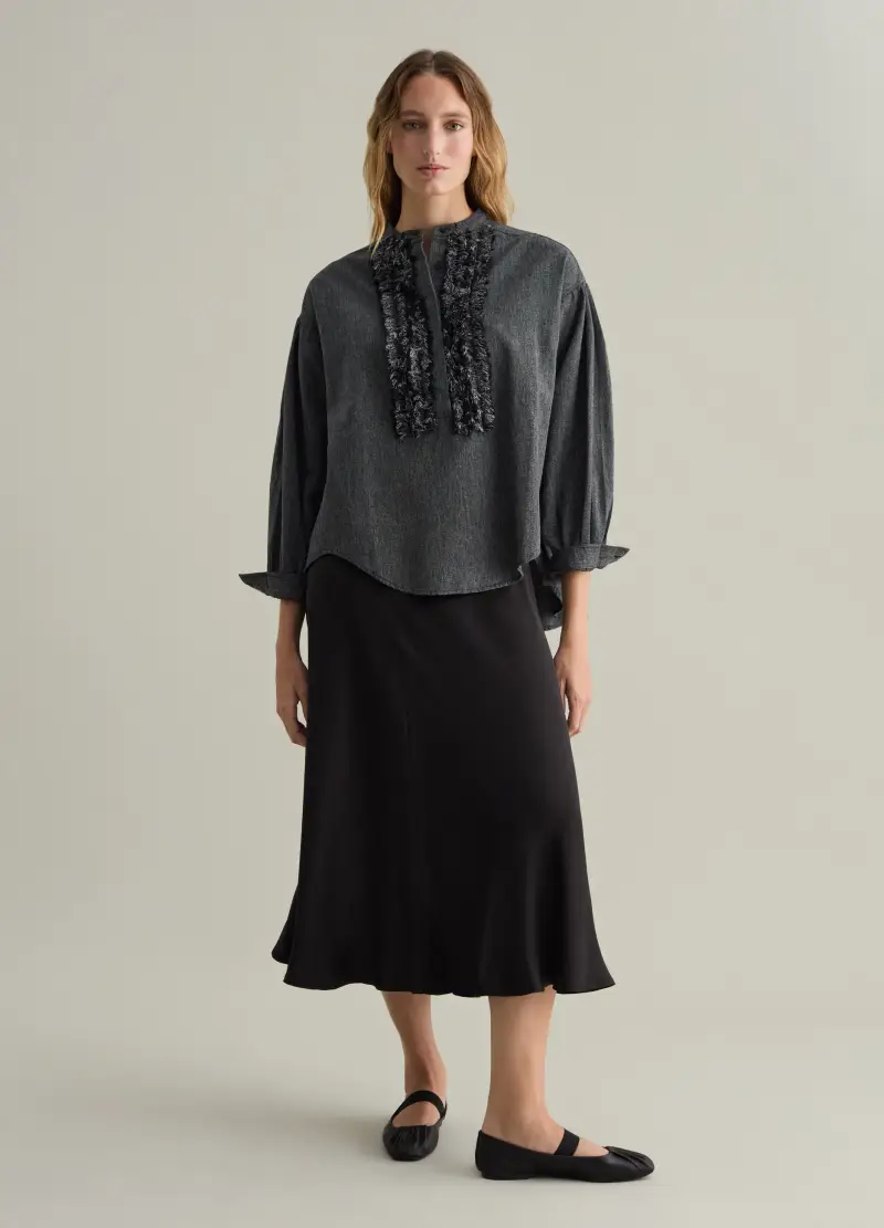 Blusa Con Dettagli Sfrangiati Contemporary, Donna, Grigio