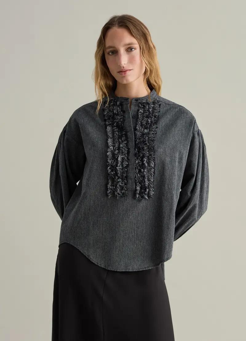 Blusa Con Dettagli Sfrangiati Contemporary, Donna, Grigio miniatura 2