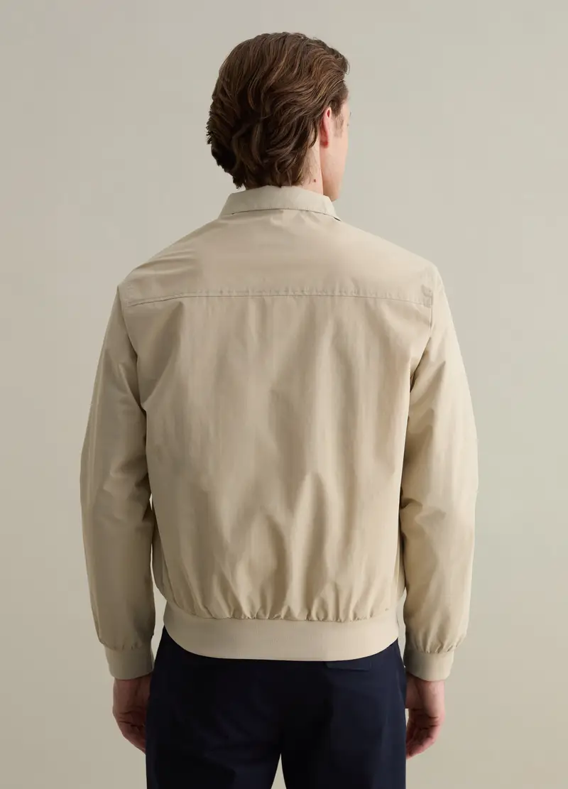 Bomber Full-zip Con Collo Alto, Uomo, Beige miniatura 3