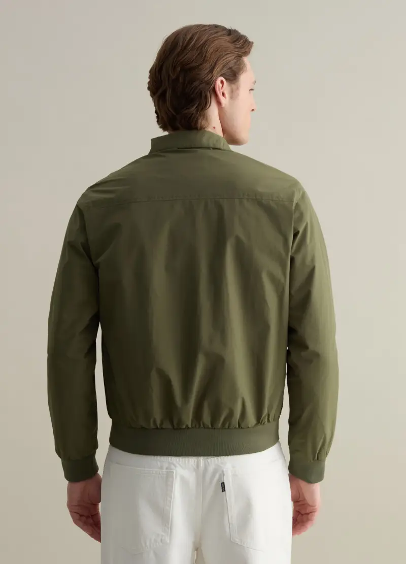 Bomber Full-zip Con Collo Alto, Uomo, Verde miniatura 3
