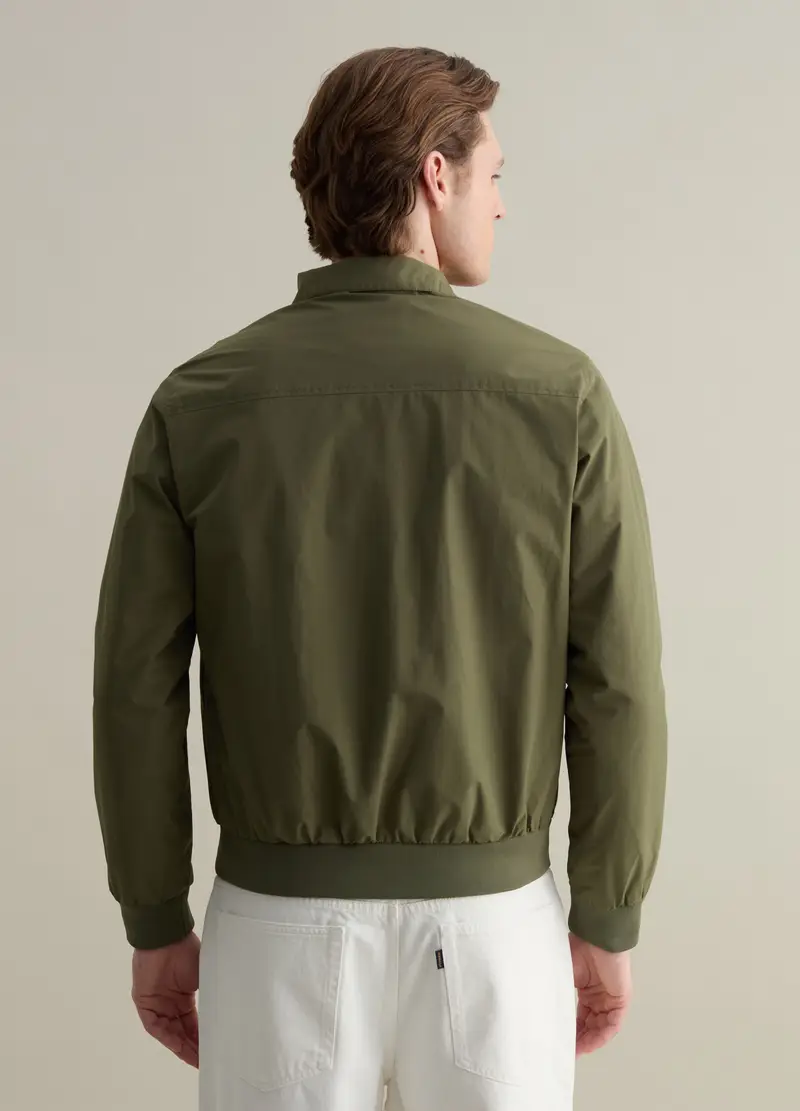 Bomber Full-zip Con Collo Alto, Uomo, Verde miniatura 3