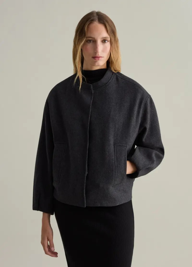 Bomber In Panno Contemporary, Donna, Grigio miniatura 2