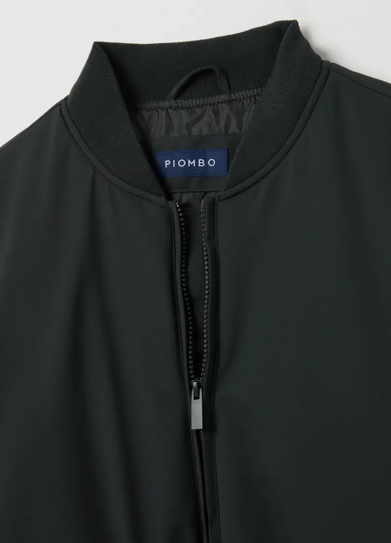 , Bomber Nero Regular Fit E Zip, Uomo, Nero miniatura 2