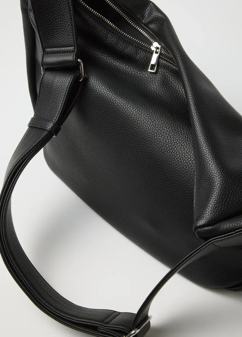 Borsa Nera Con Spallacci Regolabili, Uomo, Nero miniatura 3