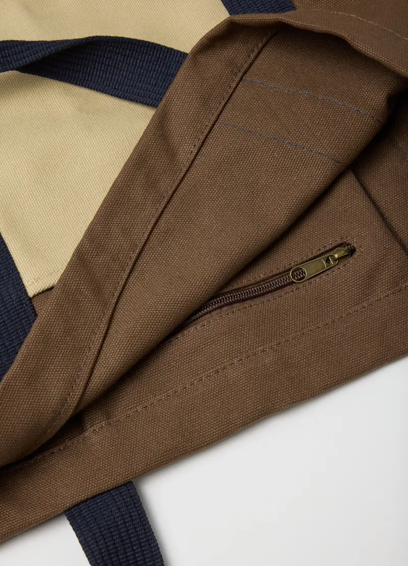 Borsa Shopper In Puro Cotone Multicolor Con Manici Robusti, Uomo, Multicolor miniatura 3