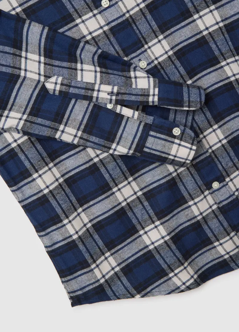 Camicia A Quadri Multicolor In Puro Cotone Regular Fit In Flanella, Uomo, Multicolor miniatura 2