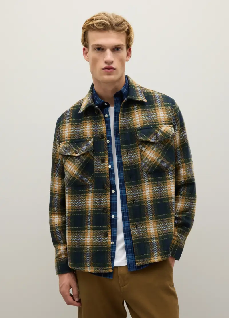 Camicia A Quadri Multicolor Vestibilità Oversize, Uomo, Multicolor