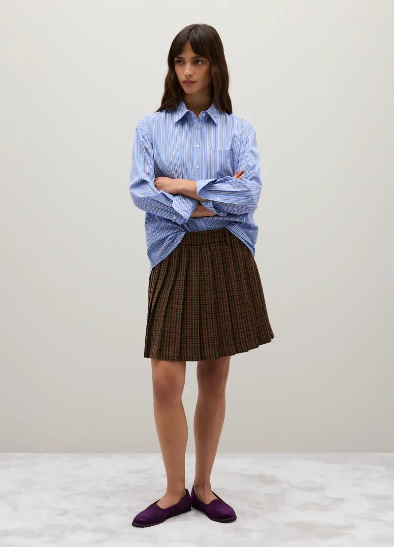 Camicia A Righe Multicolor In Puro Cotone Regular Fit, Donna, Multicolor