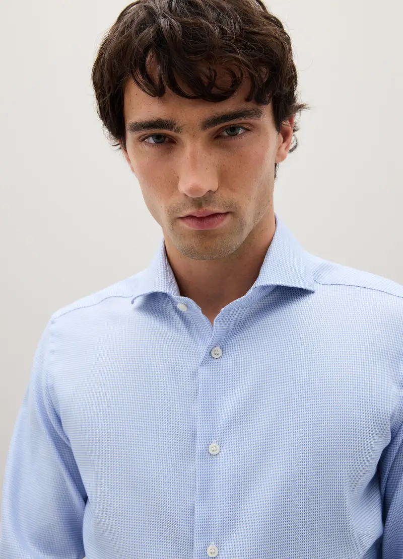 PIOMBO, Camicia Azzurra A Maniche Lunghe In Cotone, Uomo, Denim, Taglia: 38 miniatura 2