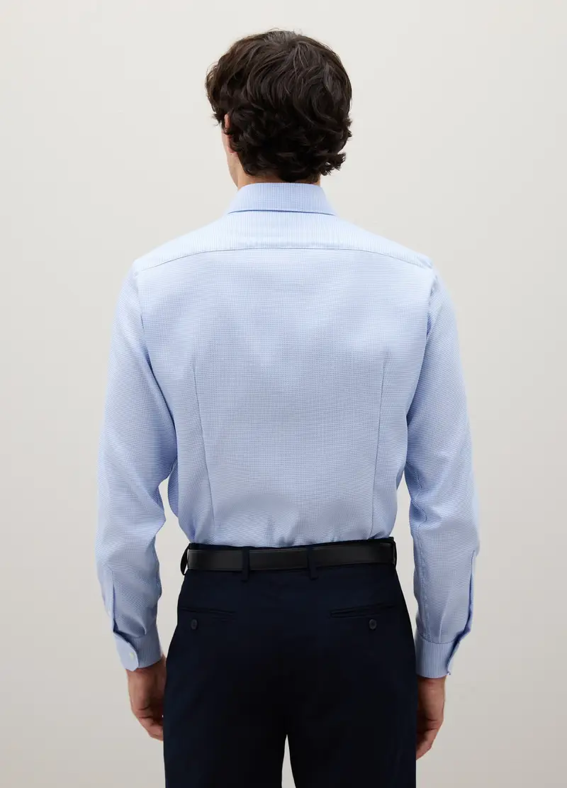 PIOMBO, Camicia Azzurra A Maniche Lunghe In Cotone, Uomo, Denim, Taglia: 38 miniatura 3