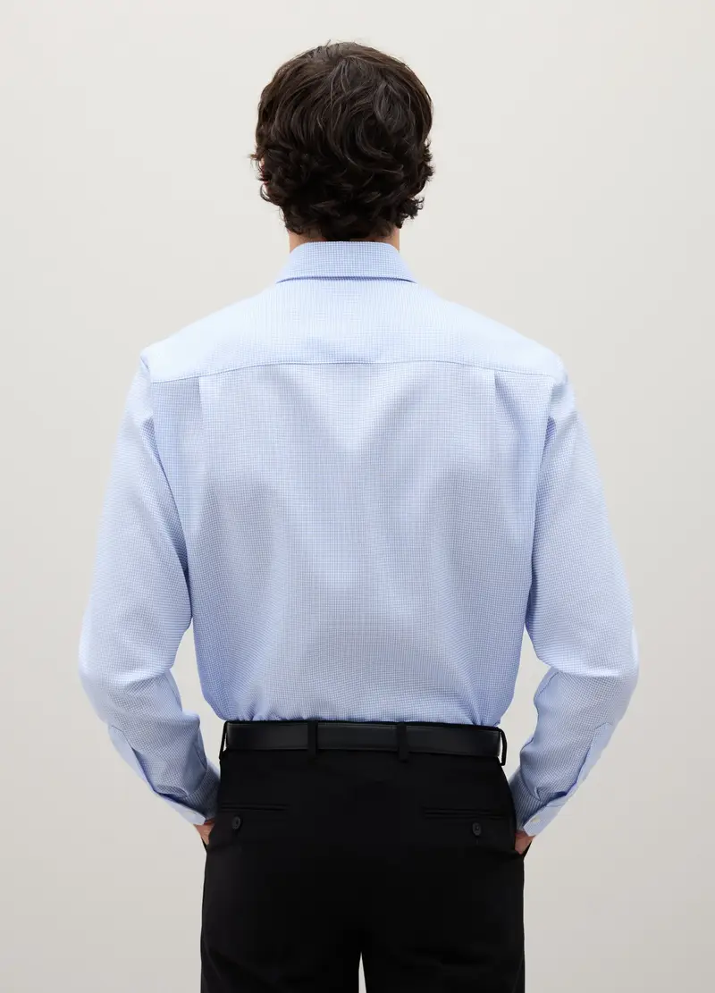 PIOMBO, Camicia Azzurra A Maniche Lunghe In Cotone, Uomo, Denim, Taglia: 39 miniatura 3