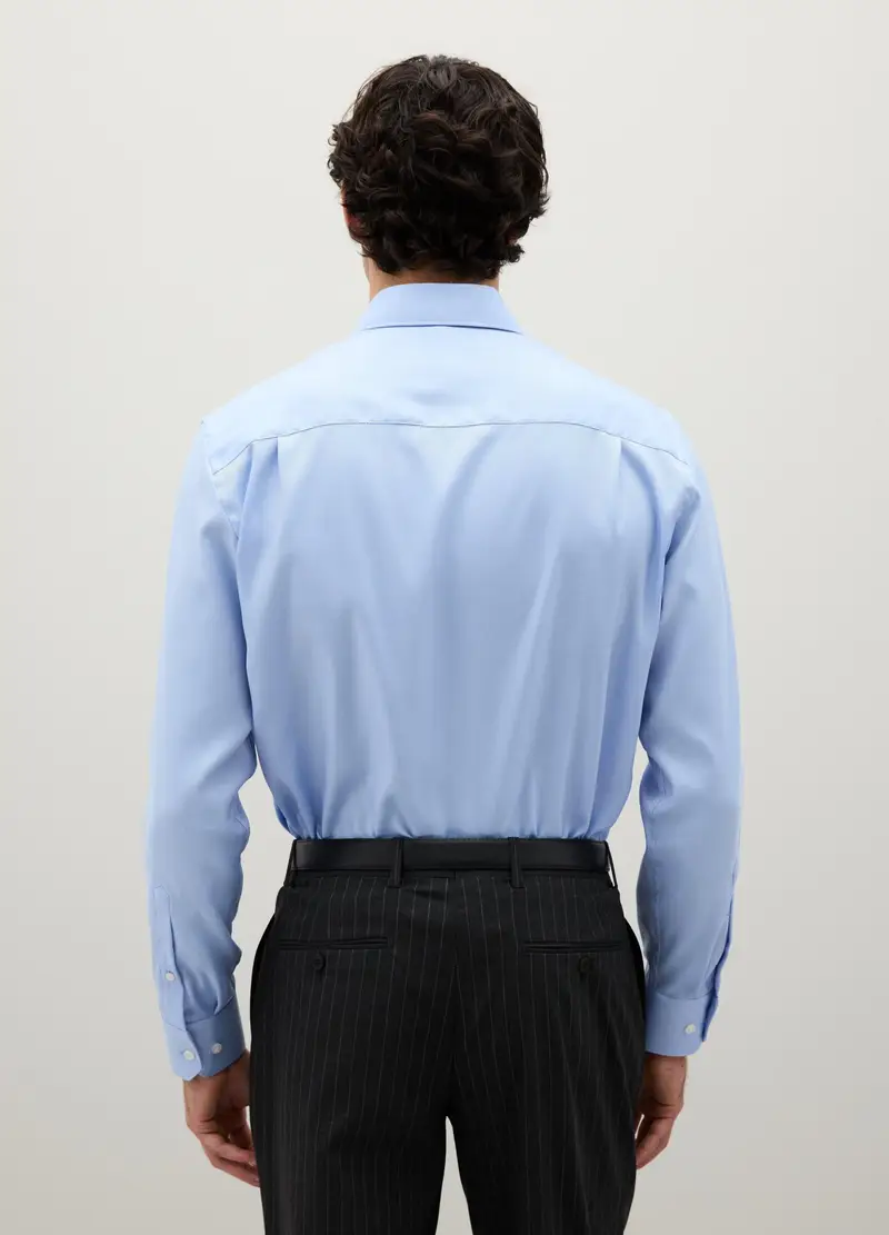 PIOMBO, Camicia Azzurra In Puro Cotone, Uomo, Denim, Taglia: 39 miniatura 2