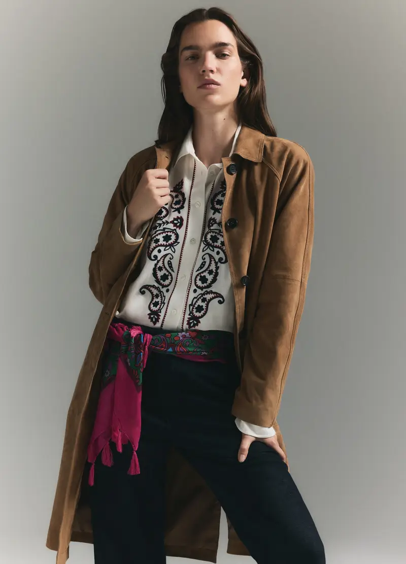 Camicia Bianca Ricamata Regular Fit, Donna, Bianco