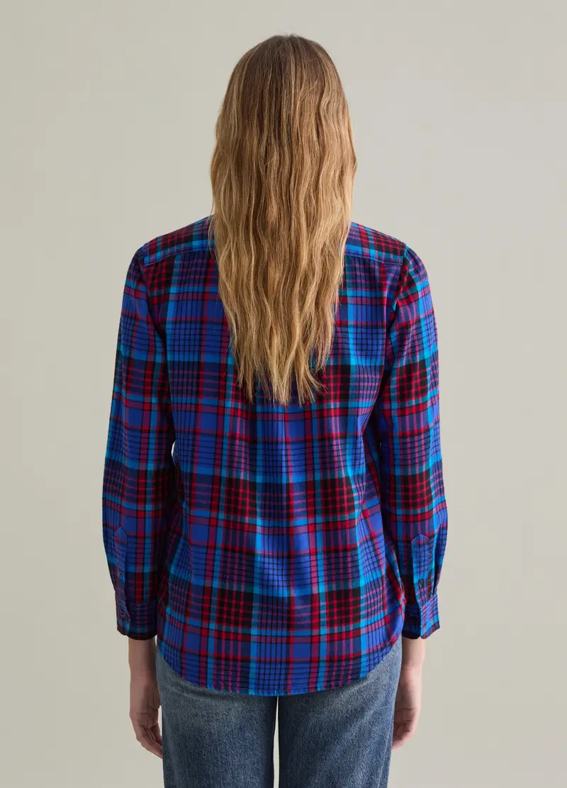 , Camicia Check Colletto Button-down, Donna, Multicolor miniatura 3