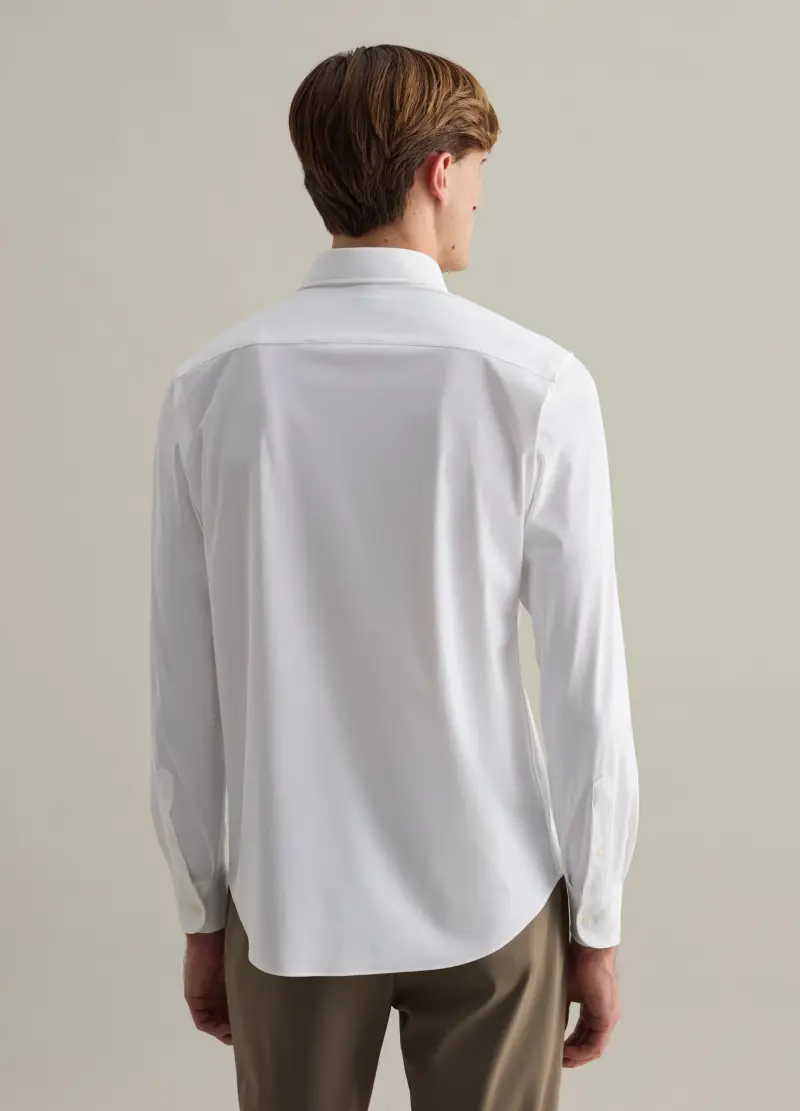 Camicia Easy Iron In Tessuto Tecnico Contemporary, Uomo, Bianco miniatura 3