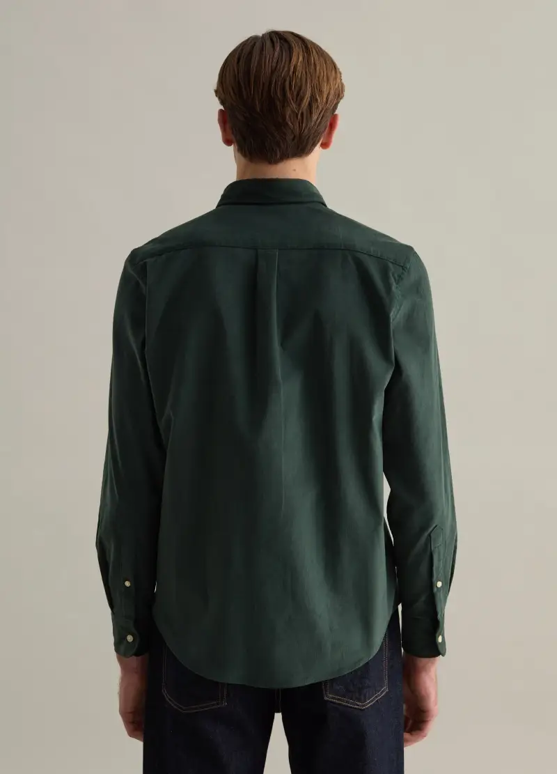 Camicia In Corduroy Colletto Button-down, Uomo, Verde miniatura 3