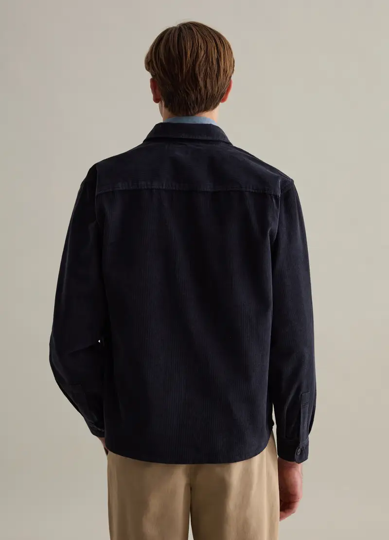 Camicia In Corduroy Con Tasche, Uomo, Blu miniatura 3