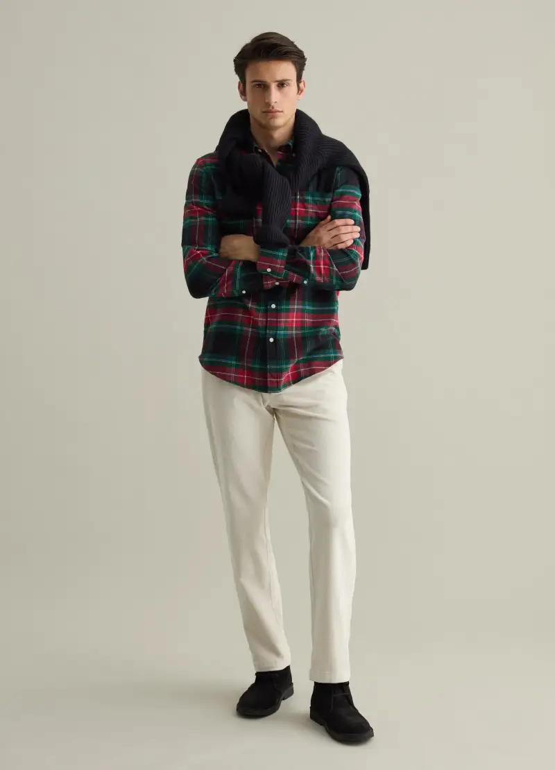 Camicia In Flanella Check Button-down, Uomo, Multicolor