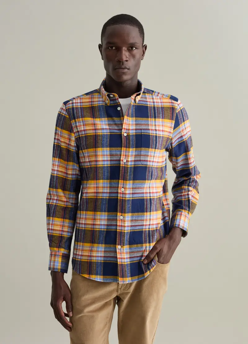 Camicia In Flanella Con Fantasia Check, Uomo, Multicolor miniatura 2