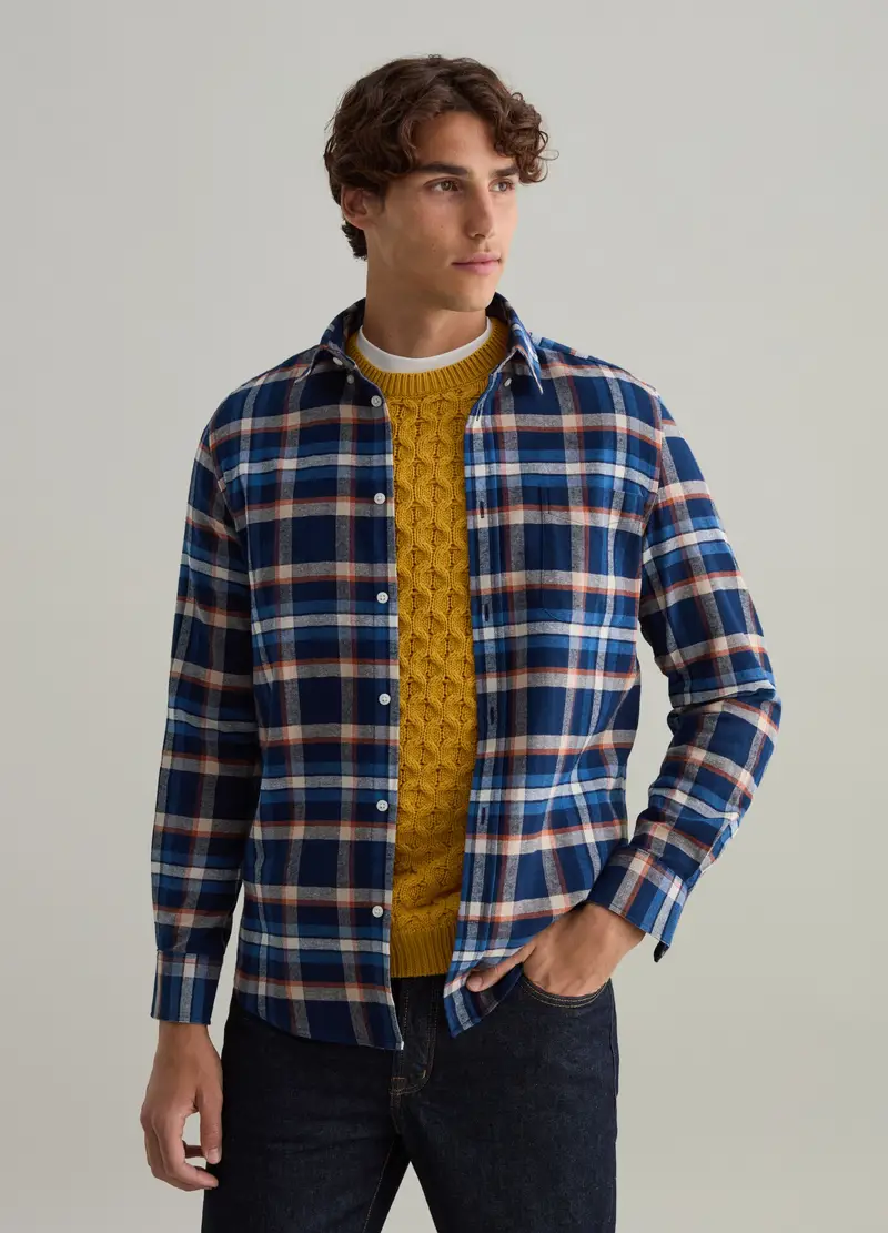 Camicia In Flanella Fantasia Check, Uomo, Multicolor miniatura 2