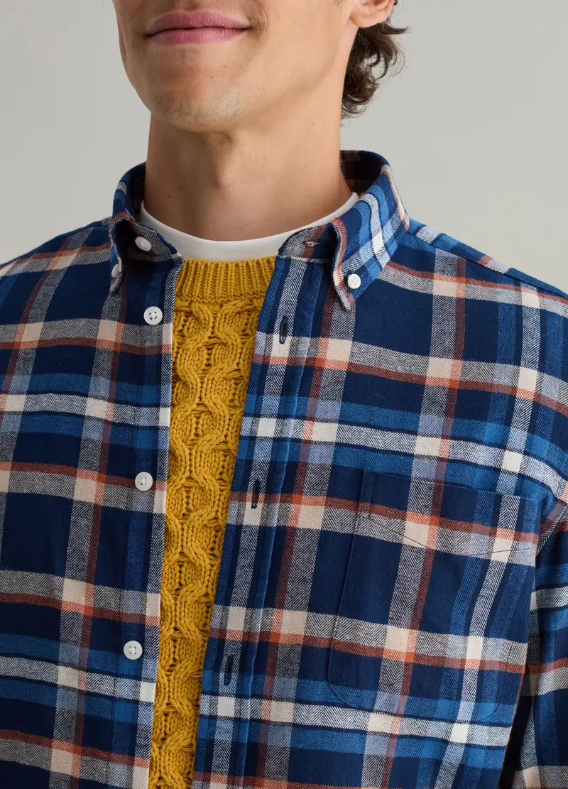 Camicia In Flanella Fantasia Check, Uomo, Multicolor miniatura 3