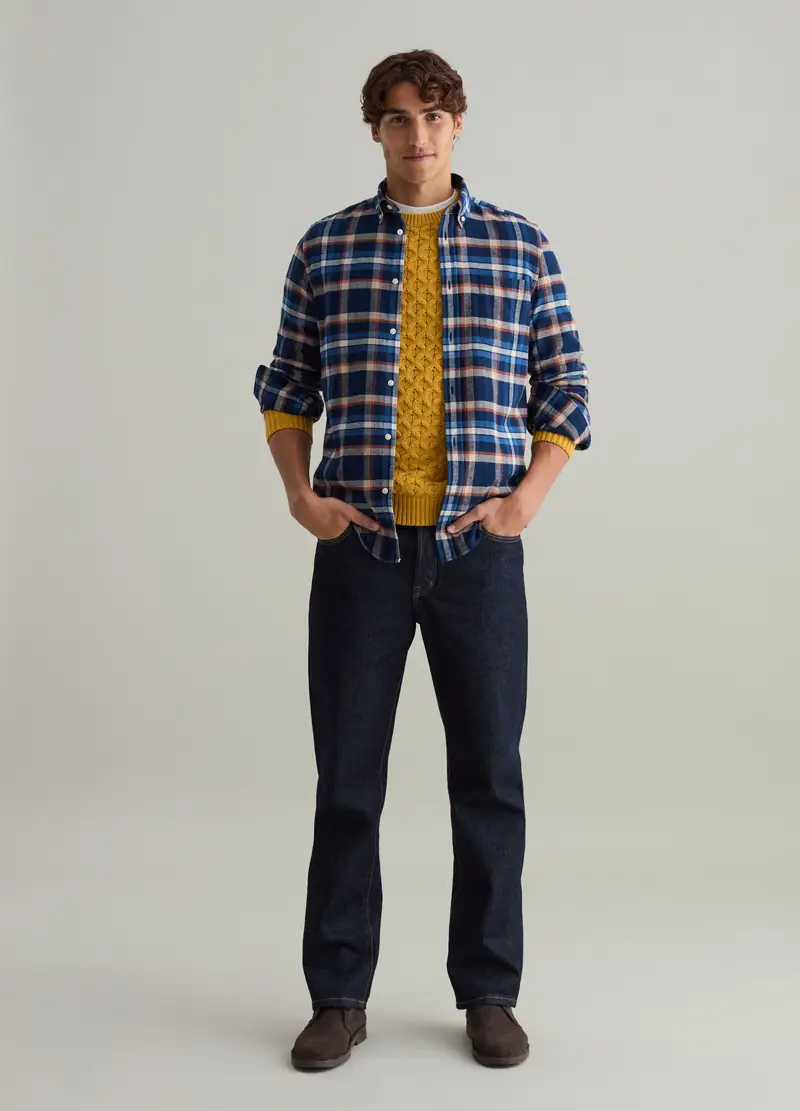 Camicia In Flanella Fantasia Check, Uomo, Multicolor