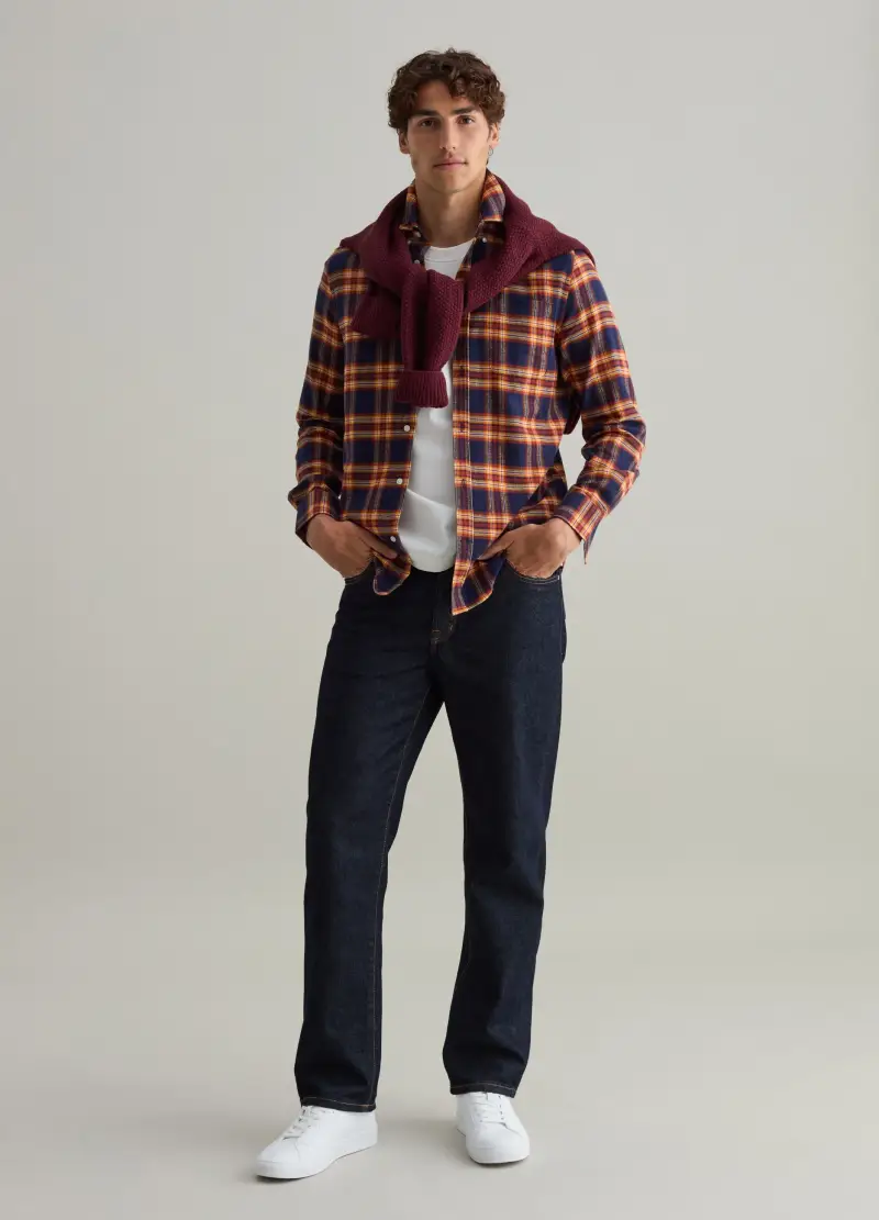 Camicia In Flanella Fantasia Check, Uomo, Multicolor