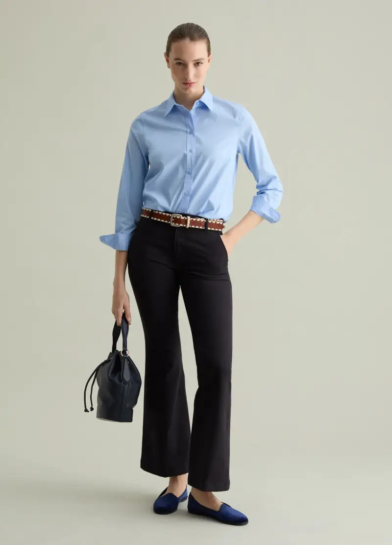 Camicia In Popeline, Donna, Azzurro