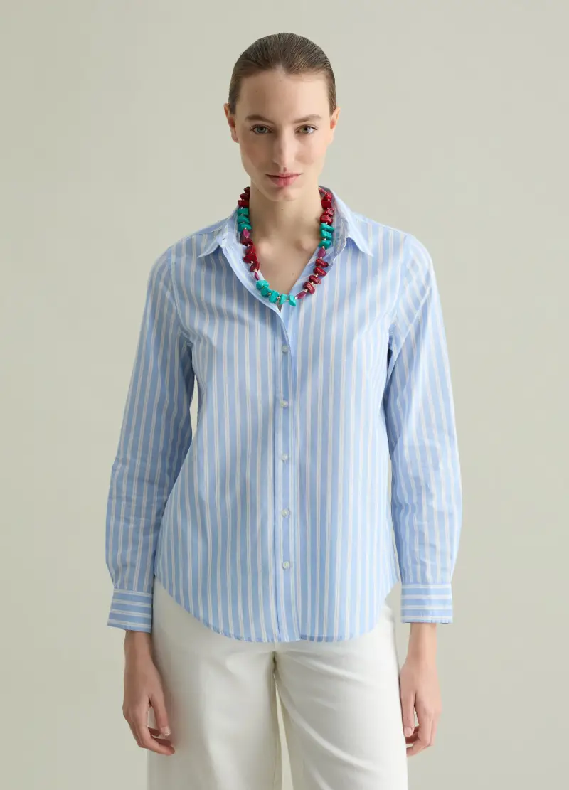 , Camicia In Popeline, Donna, Multicolor miniatura 2