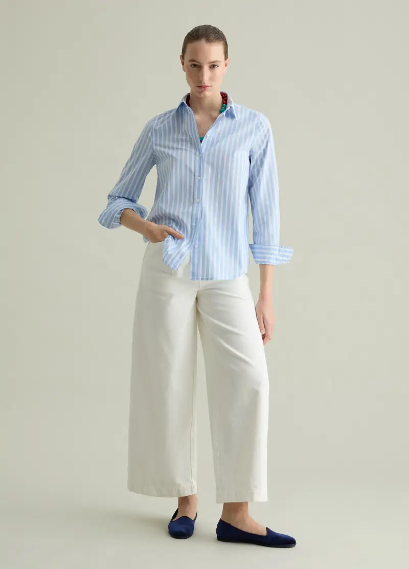 Camicia In Popeline, Donna, Multicolor