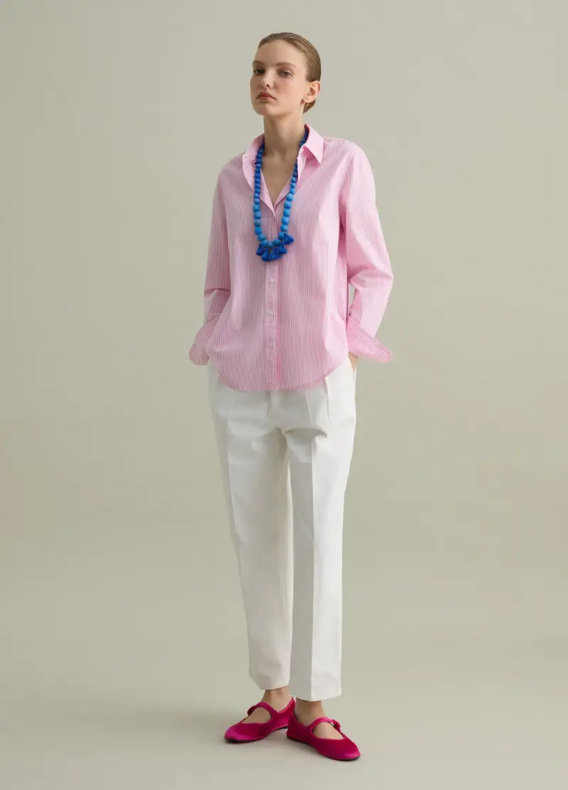 Camicia In Popeline, Donna, Rosa