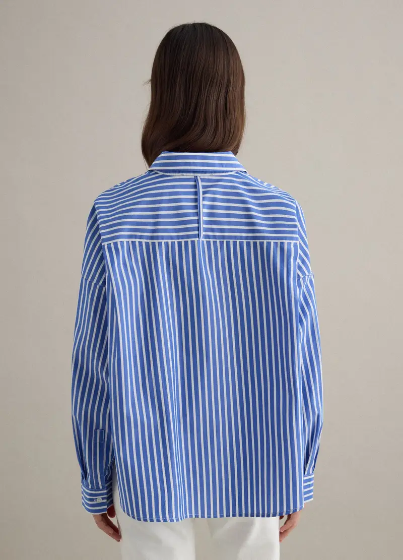 Camicia In Puro Cotone A Righe Multicolor Oversize Fit, Donna, Multicolor miniatura 3