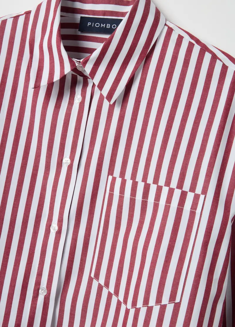 Camicia In Puro Cotone A Righe Multicolor Oversize Fit, Donna, Multicolor miniatura 2