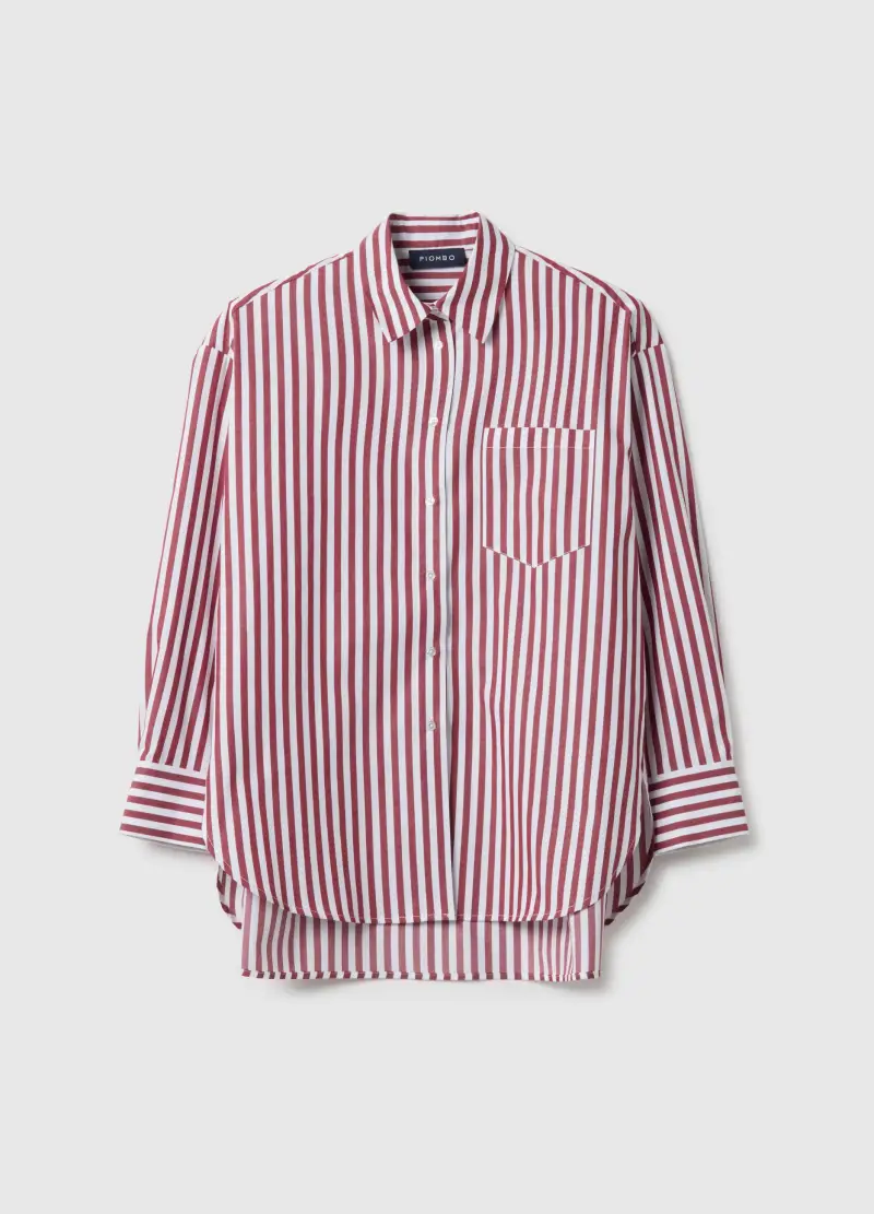 Camicia In Puro Cotone A Righe Multicolor Oversize Fit, Donna, Multicolor