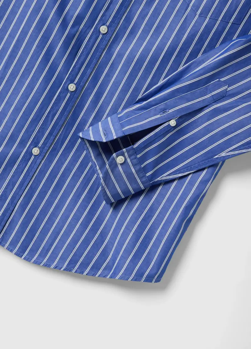 Camicia In Puro Cotone A Righe Multicolor Regular Fit, Uomo, Multicolor miniatura 2