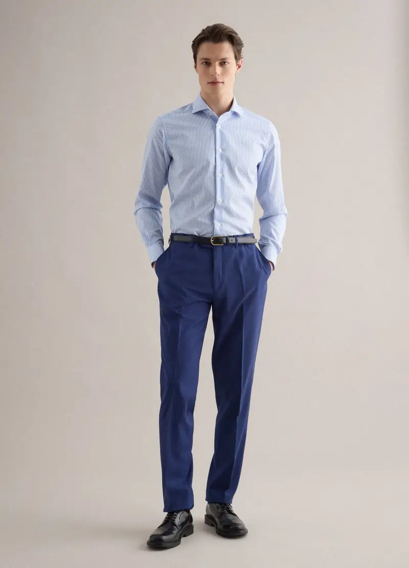 Camicia In Puro Cotone A Righe Multicolor Slim Fit, Uomo, Multicolor miniatura 2