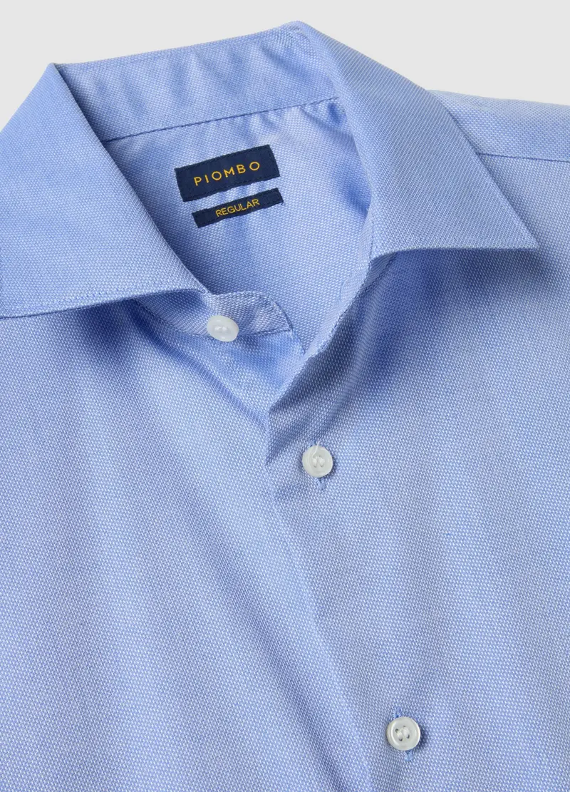 Camicia In Puro Cotone Azzurra Regular Fit, Unisex, Azzurro miniatura 2