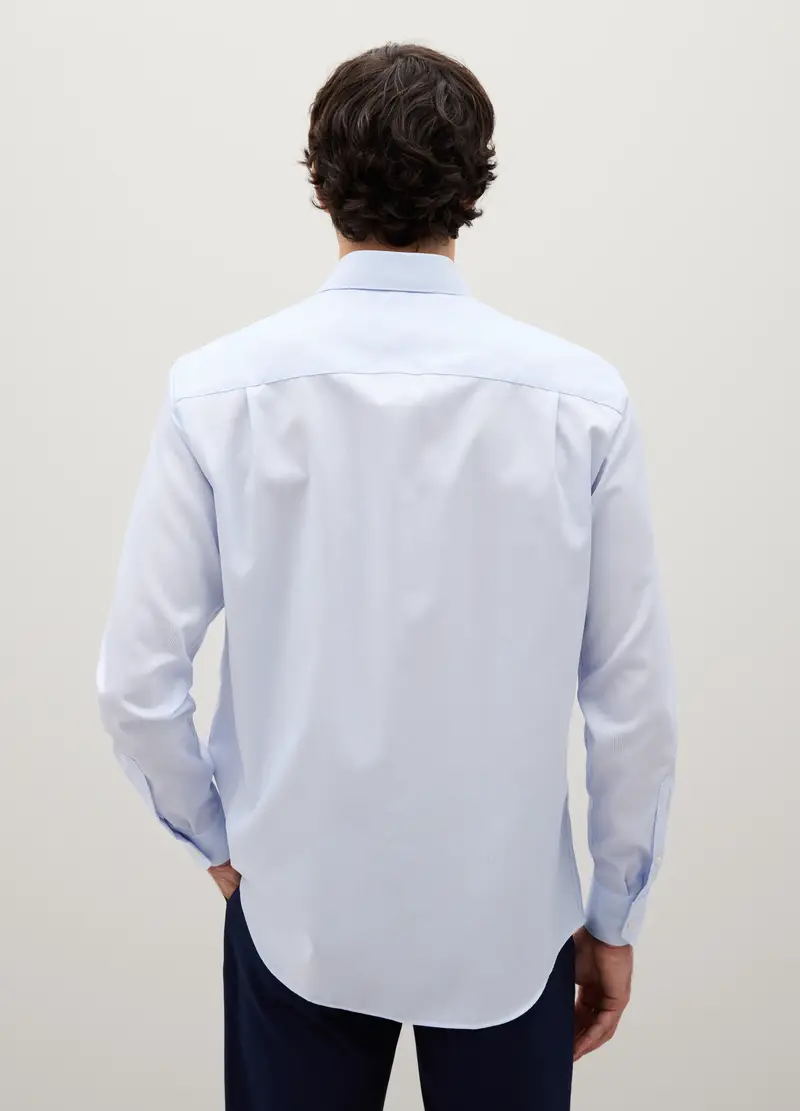 PIOMBO, Camicia In Puro Cotone Azzurra Regular Fit, Uomo, Azzurro, Taglia: 39 miniatura 3