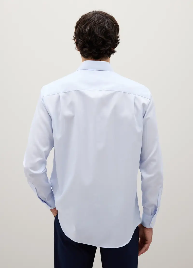 PIOMBO, Camicia In Puro Cotone Azzurra Regular Fit, Uomo, Azzurro, Taglia: 40 miniatura 3