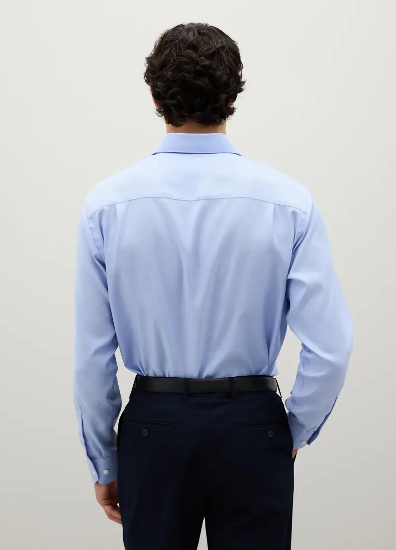 PIOMBO, Camicia In Puro Cotone Azzurra Regular Fit, Uomo, Azzurro, Taglia: 40 miniatura 3